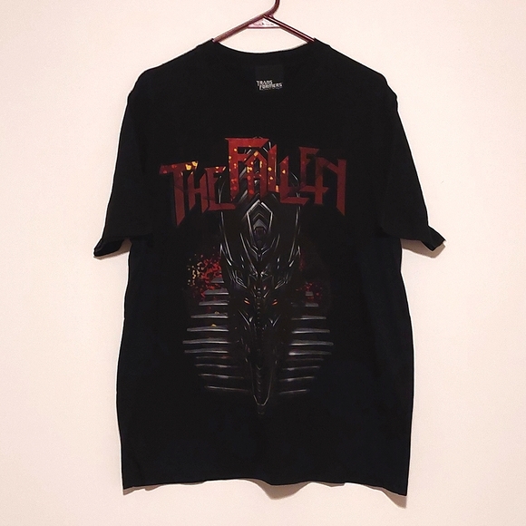 2009 Transformers The Fallen Black Short Sleeved Graphic T-shirt EUC Size L - Picture 1 of 6